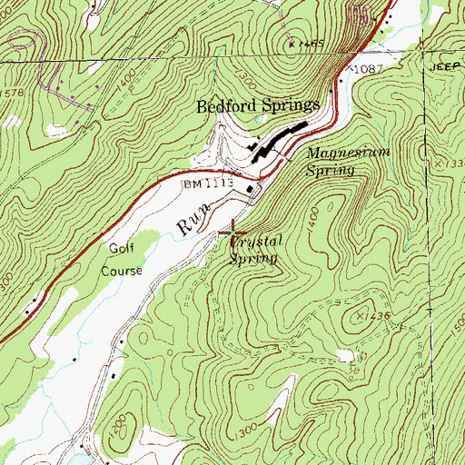 Topographic Map of Crystal Spring, PA