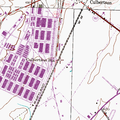 Topographic Map of Culbertson Station, PA