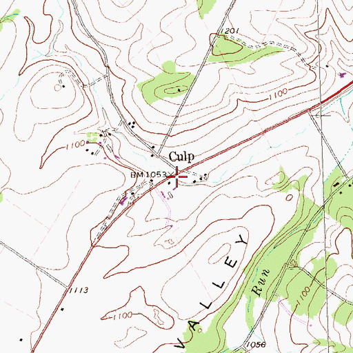 Topographic Map of Culp, PA