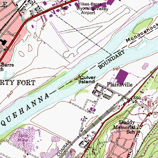 Topographic Map of Culver Island, PA