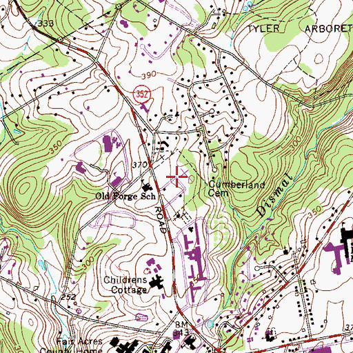 Topographic Map of Cumberland Cemetery, PA