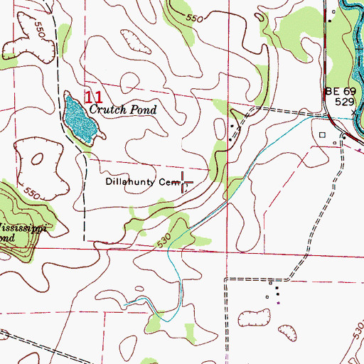 Topographic Map of Dillahunty Cemetery, AL