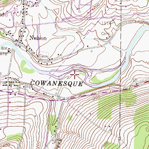 Topographic Map of Cummings Creek, PA