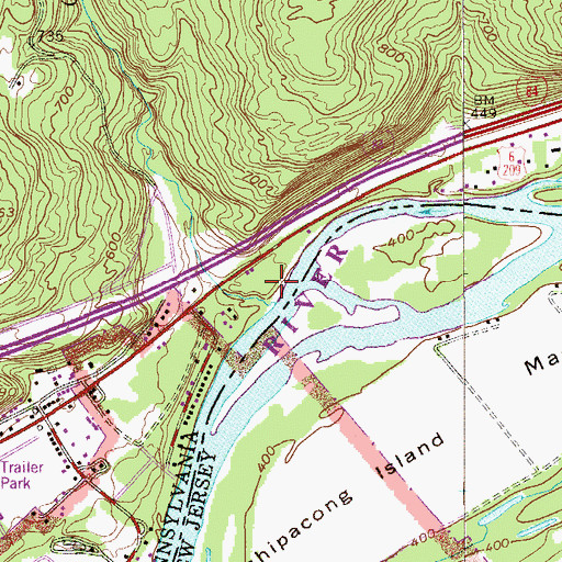 Topographic Map of Cummins Creek, PA