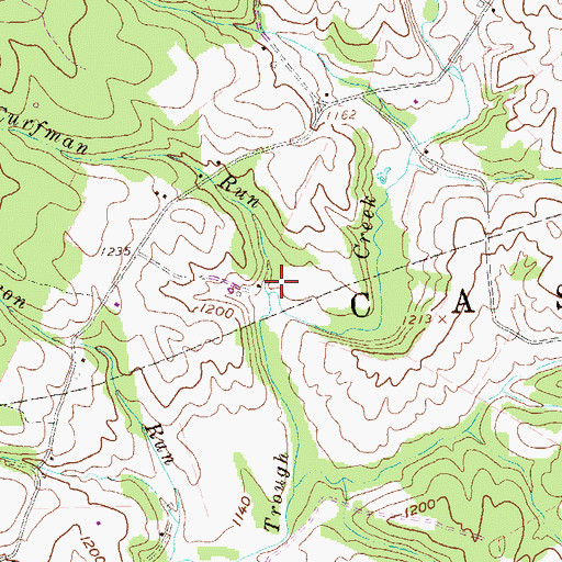 Topographic Map of Curfman Run, PA