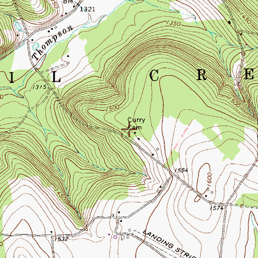 Topographic Map of Curry Cemetery, PA