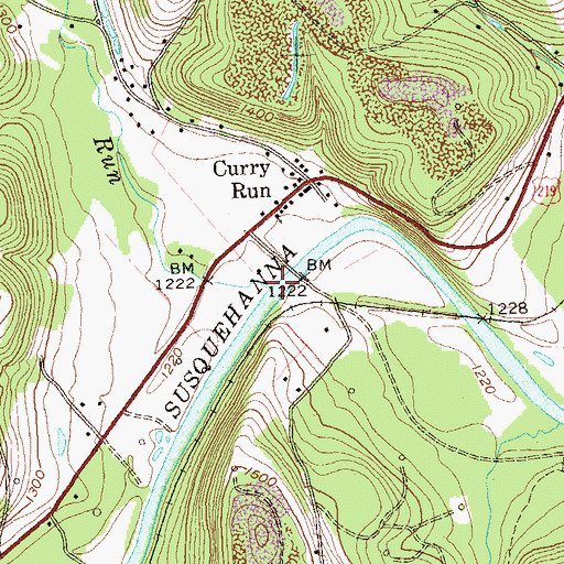 Topographic Map of Curry Run, PA