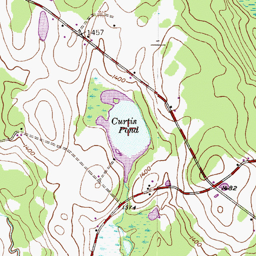 Topographic Map of Curtis Pond, PA