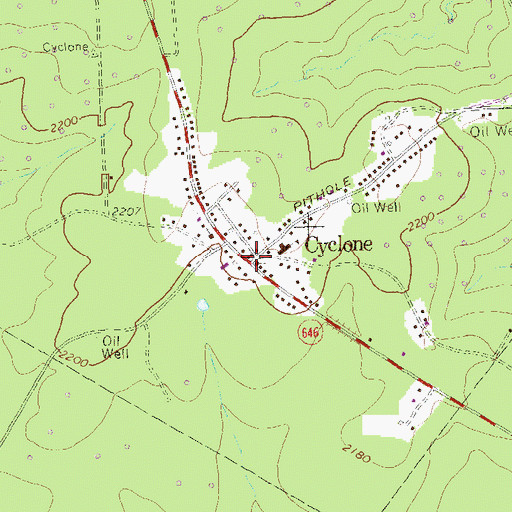 Topographic Map of Cyclone, PA