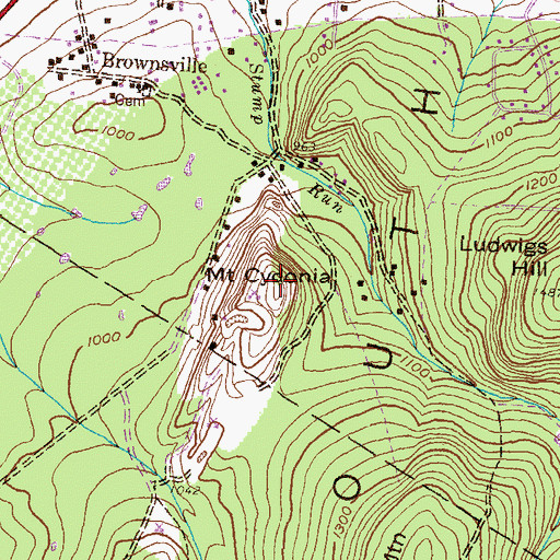 Topographic Map of Mount Cydonia, PA