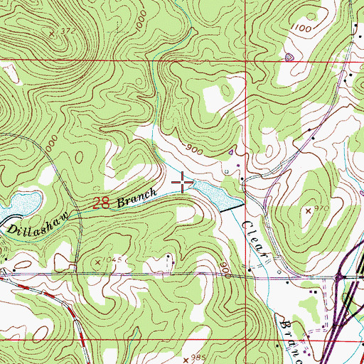 Topographic Map of Dillashaw Branch, AL