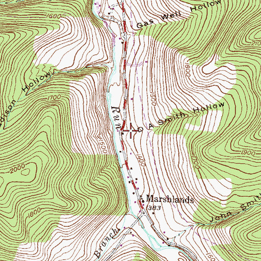 Topographic Map of D A Smith Hollow, PA