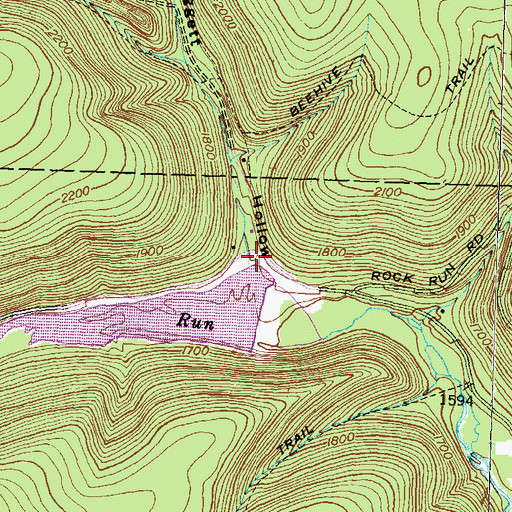 Topographic Map of Daggett Hollow, PA