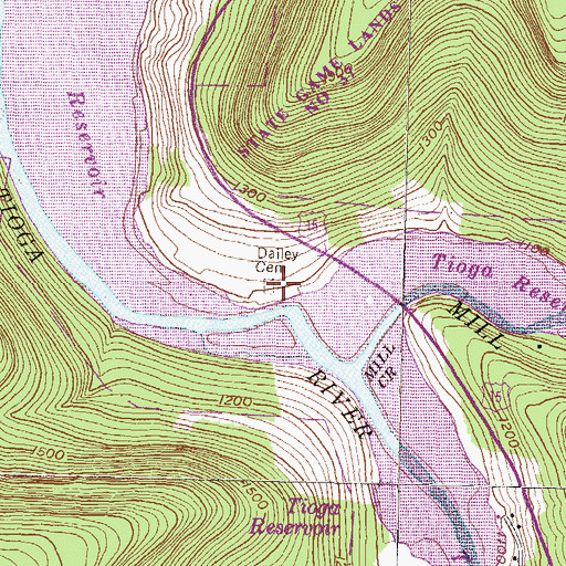 Topographic Map of Dailey Cemetery, PA