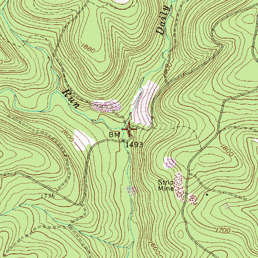 Topographic Map of Daily Run, PA