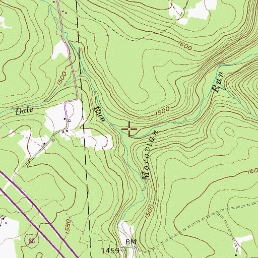 Topographic Map of Dale Run, PA