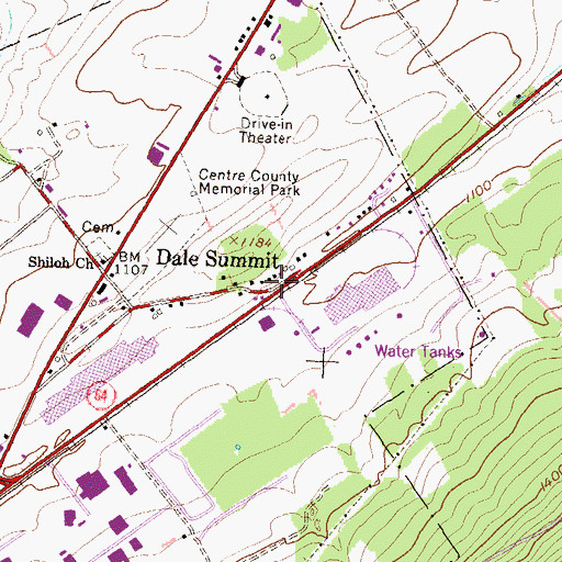 Topographic Map of Dale Summit, PA