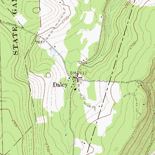 Topographic Map of Daley, PA
