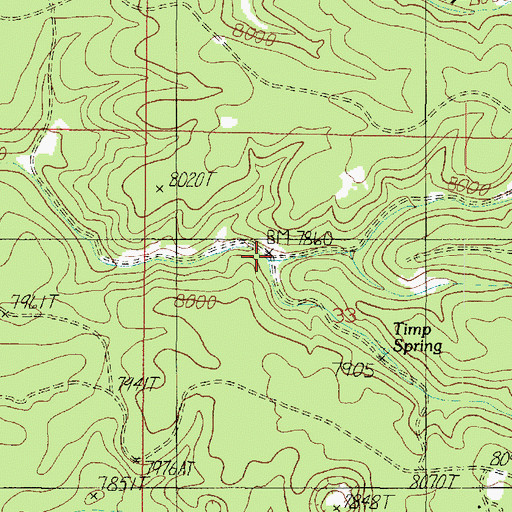 Topographic Map of Squaw Canyon, AZ