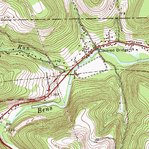 Topographic Map of Dalton Run, PA