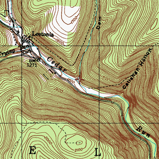 Topographic Map of Dam Hollow, PA