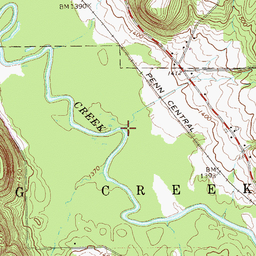 Topographic Map of Damon Run, PA