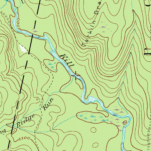 Topographic Map of Dancing Ridge Run, PA