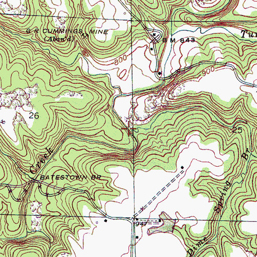 Topographic Map of Dime Spring Branch, AL