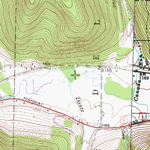 Topographic Map of Dantz Run, PA