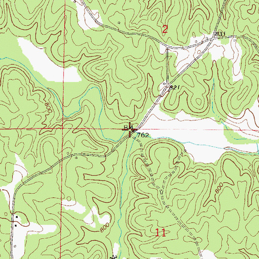 Topographic Map of Dinner Creek, AL
