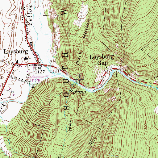 Topographic Map of Dark Hollow, PA