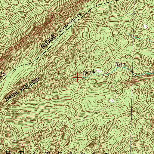 Topographic Map of Dark Hollow, PA