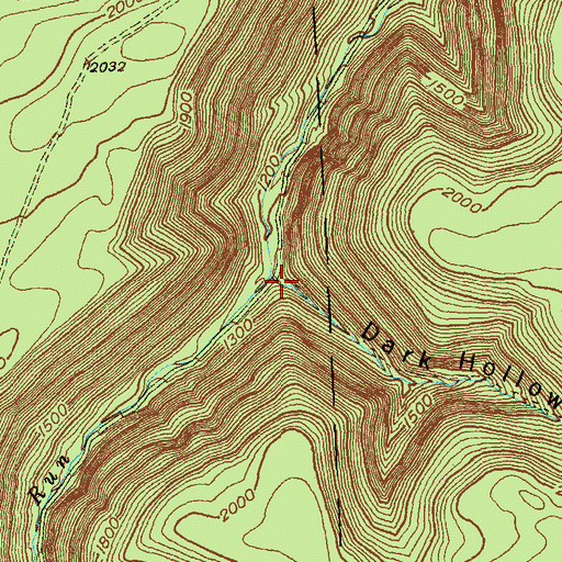 Topographic Map of Dark Hollow, PA