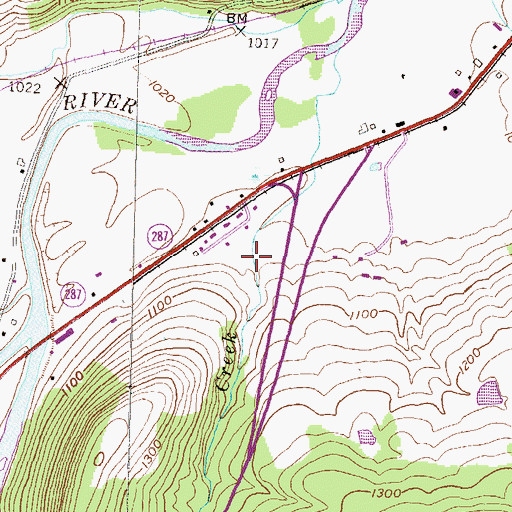 Topographic Map of Dark Hollow, PA