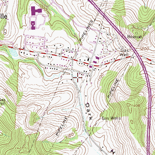 Topographic Map of Dark Hollow, PA