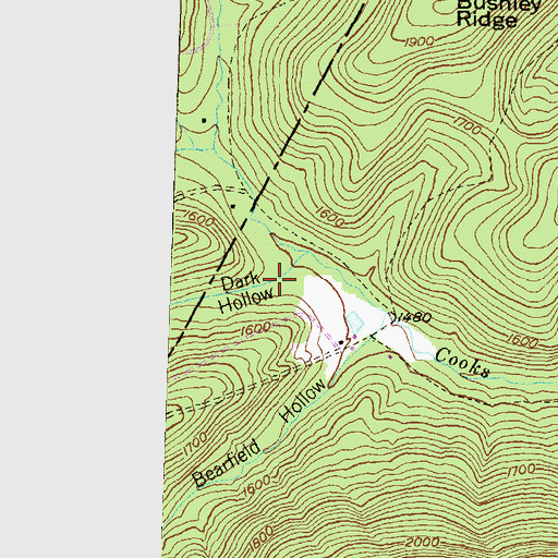 Topographic Map of Dark Hollow, PA