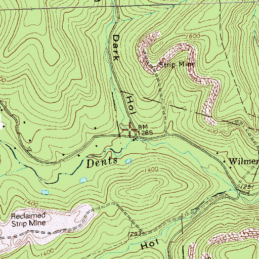 Topographic Map of Dark Hollow, PA