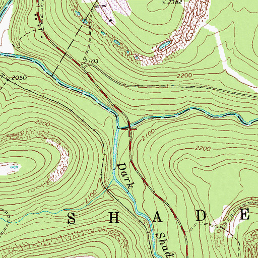 Topographic Map of Dark Shade Creek, PA