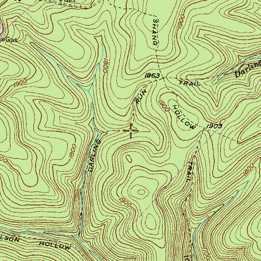 Topographic Map of Darling Run Trail, PA