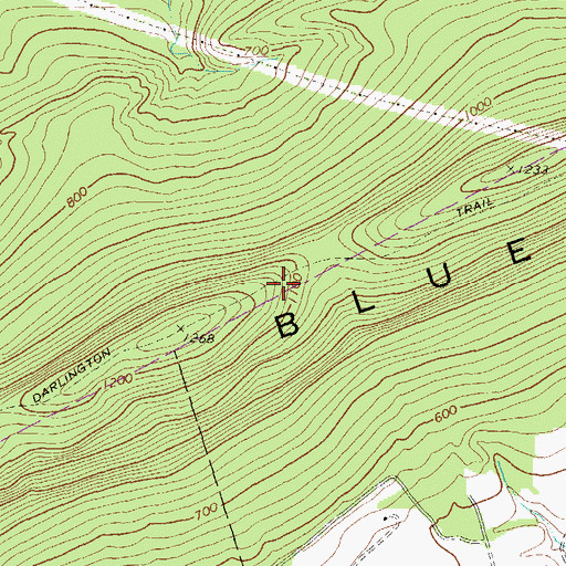 Topographic Map of Darlington Trail, PA