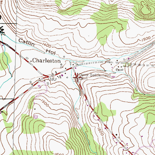 Topographic Map of Dartt Settlement Cemetery, PA