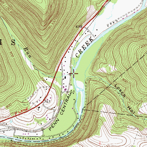 Topographic Map of Daugherty Run, PA