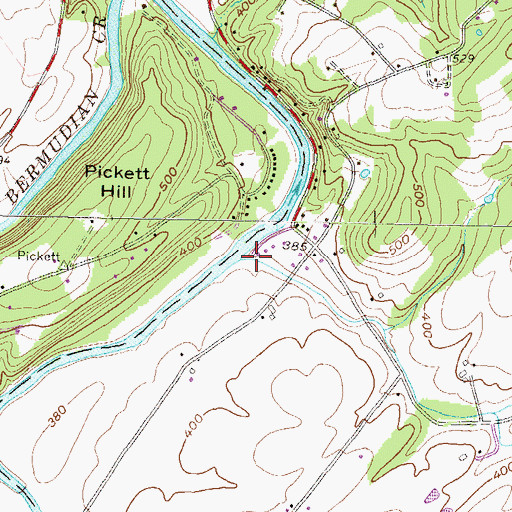 Topographic Map of Davidsburg Run, PA