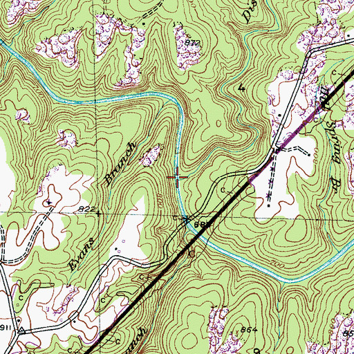 Topographic Map of Dismal Branch, AL