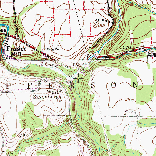 Topographic Map of Davis Run, PA