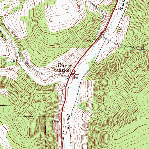 Topographic Map of Davis Station, PA