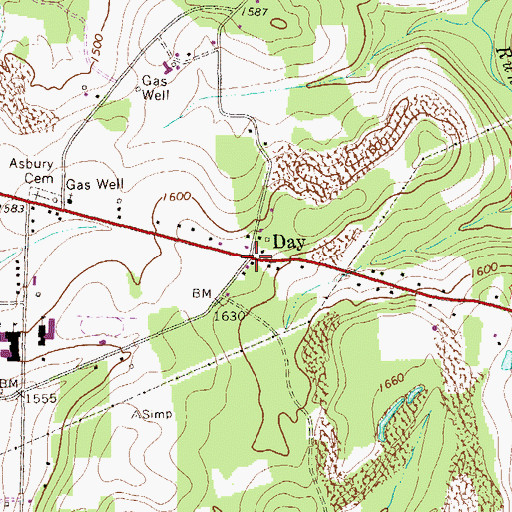 Topographic Map of Day, PA