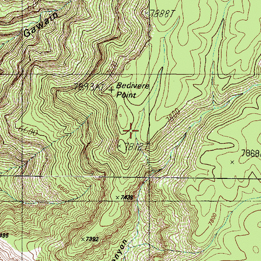 Topographic Map of Bedivere Point, AZ