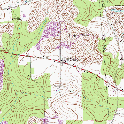 Topographic Map of De Sale, PA