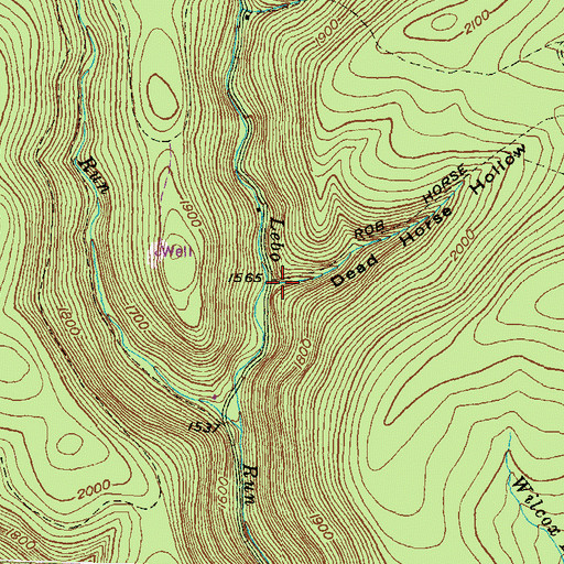 Topographic Map of Dead Horse Hollow, PA